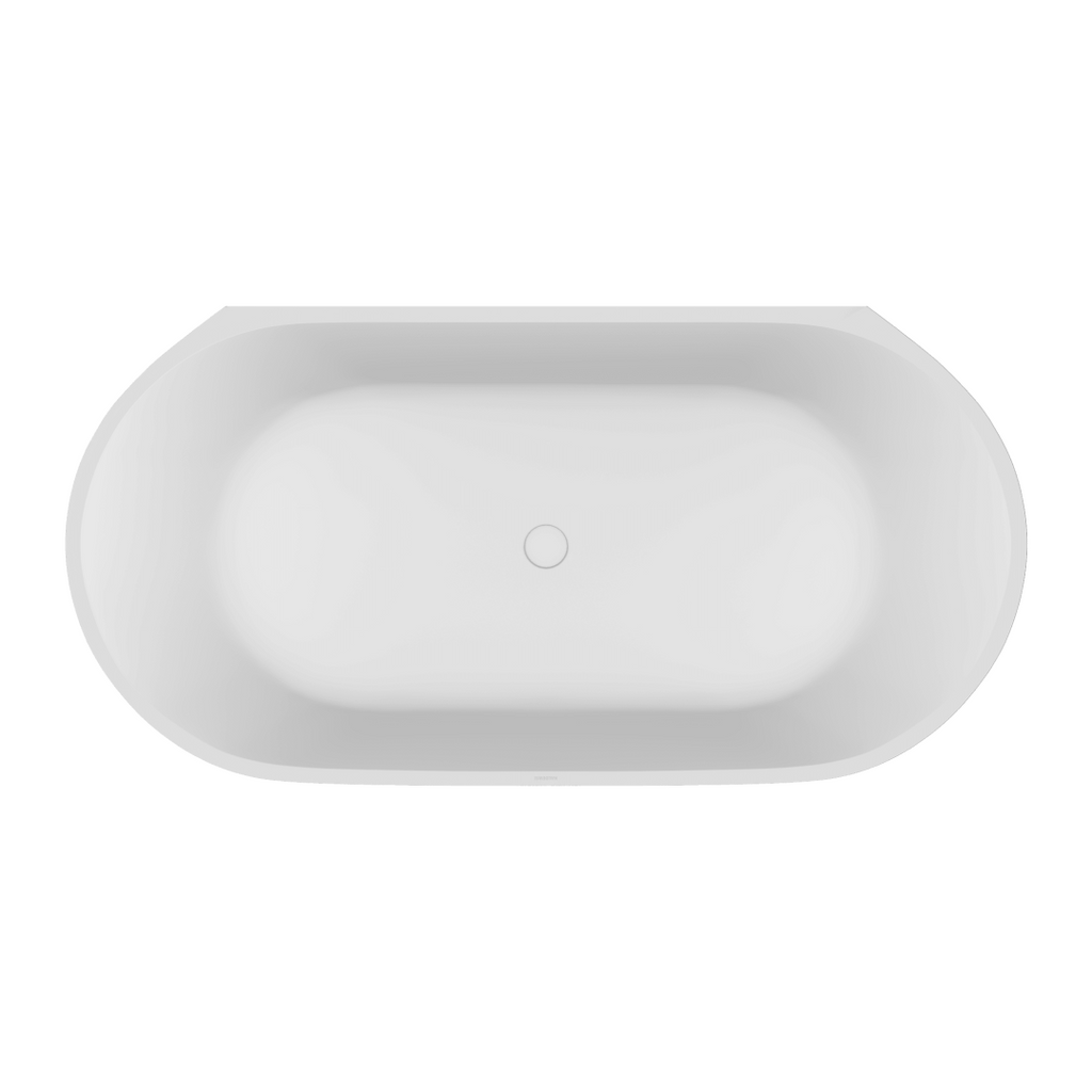 Kaldewei Nest 1700mm Back to Wall Mineral Stone Bath (No Overflow) - Matte White - 8831-2304-0711