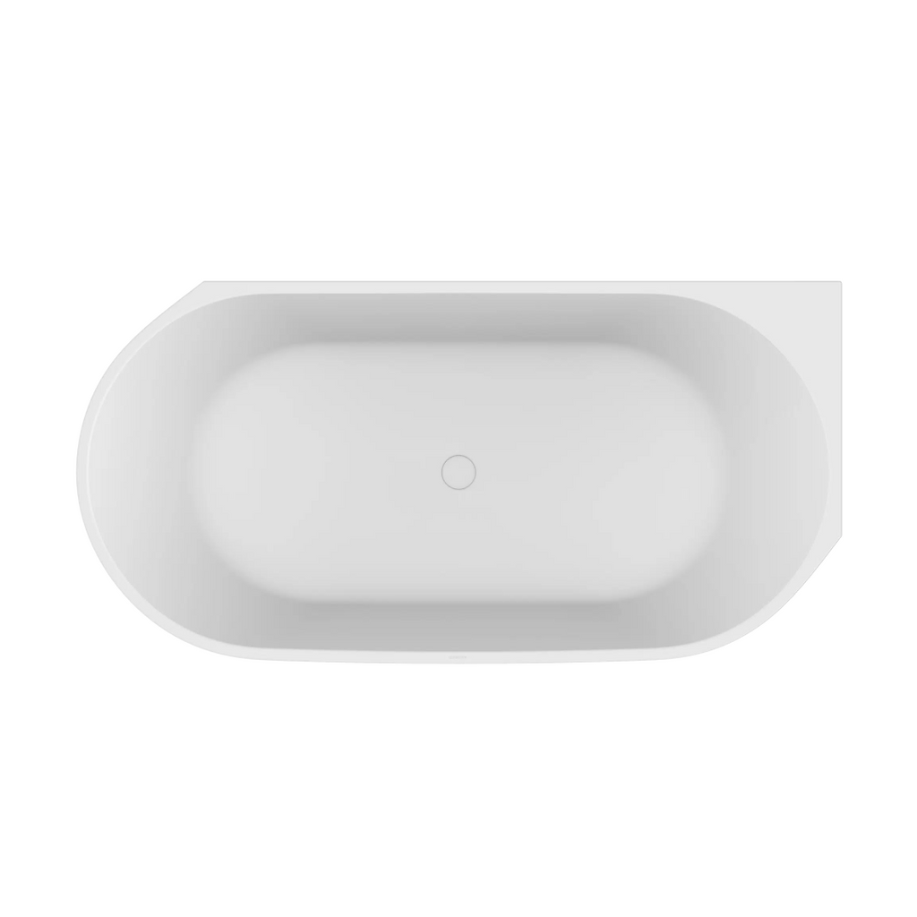 Kaldewei Nest 1700mm Back to Wall Right Corner Mineral Stone Bath (No Overflow) - Matte White - 8833-2304-0711