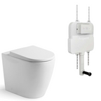 Argent Grace Hygienic Flush Wall Faced Package - Argent Cistern - Square Chrome Button - 8H16901S4B + IN38905 + IN38785