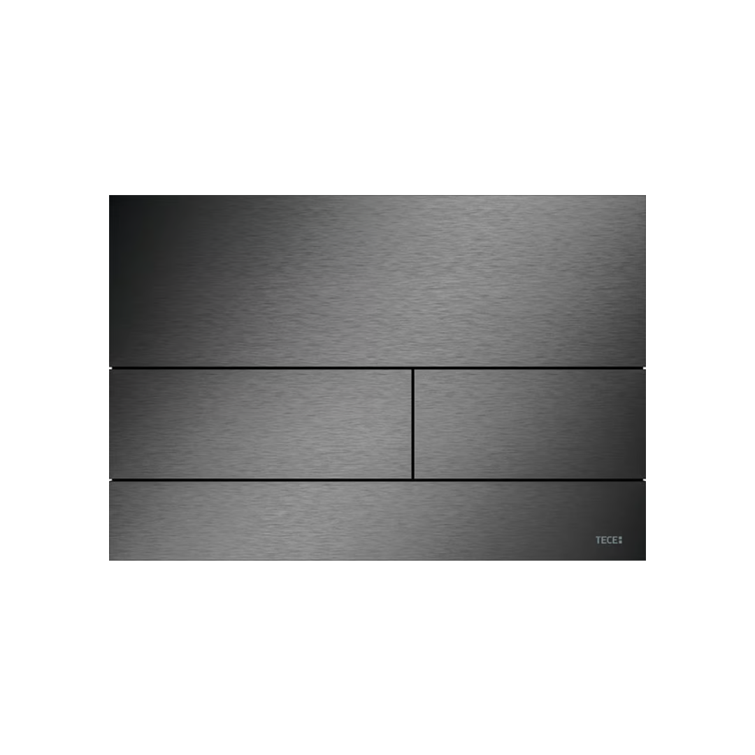 TECE Square Metal II Flush Plate Button - Brushed Black Chrome 9.240.846