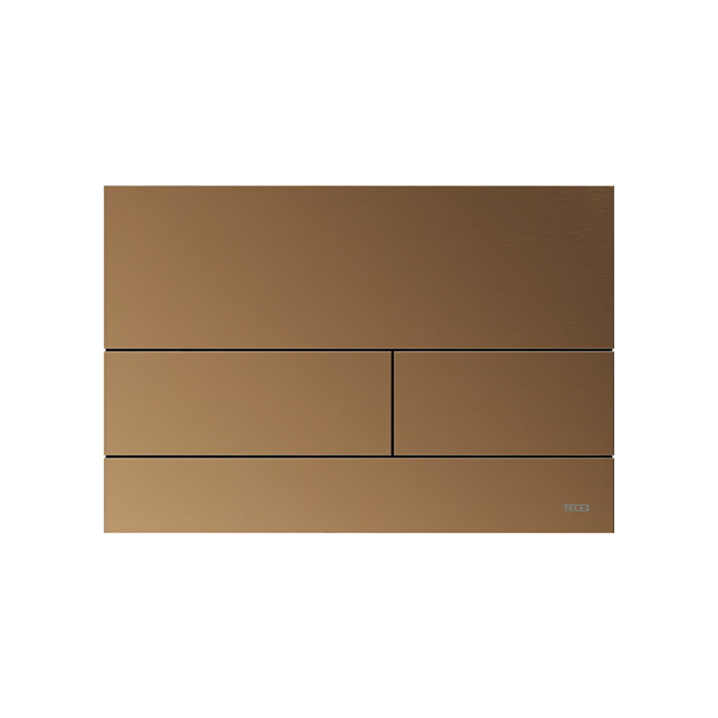 TECE Square Metal Flush Plate Buttons - Brushed Bronze 9.240.852