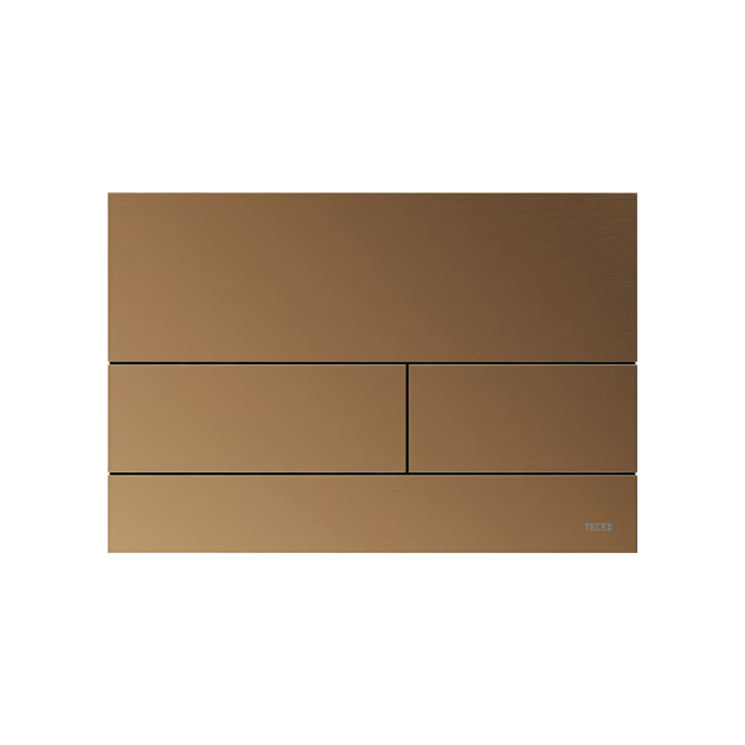 TECE Square Metal Flush Plate Buttons - Brushed Bronze 9.240.852
