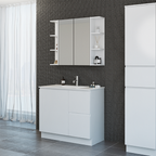 Timberline Nevada 900mm Freestanding Vanity with Ceramic Top - Right Hand Drawers - NEVQV900CAPHF