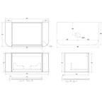 Cassa Design V-Groove 900mm Natural Oak Wall Hung Vanity - Brushed Nickel Handle - VGR900WH-OAK-BN