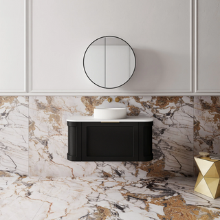 Cassa Design Westminster 900mm Wall Hung Vanity Matte Black - WES900MB