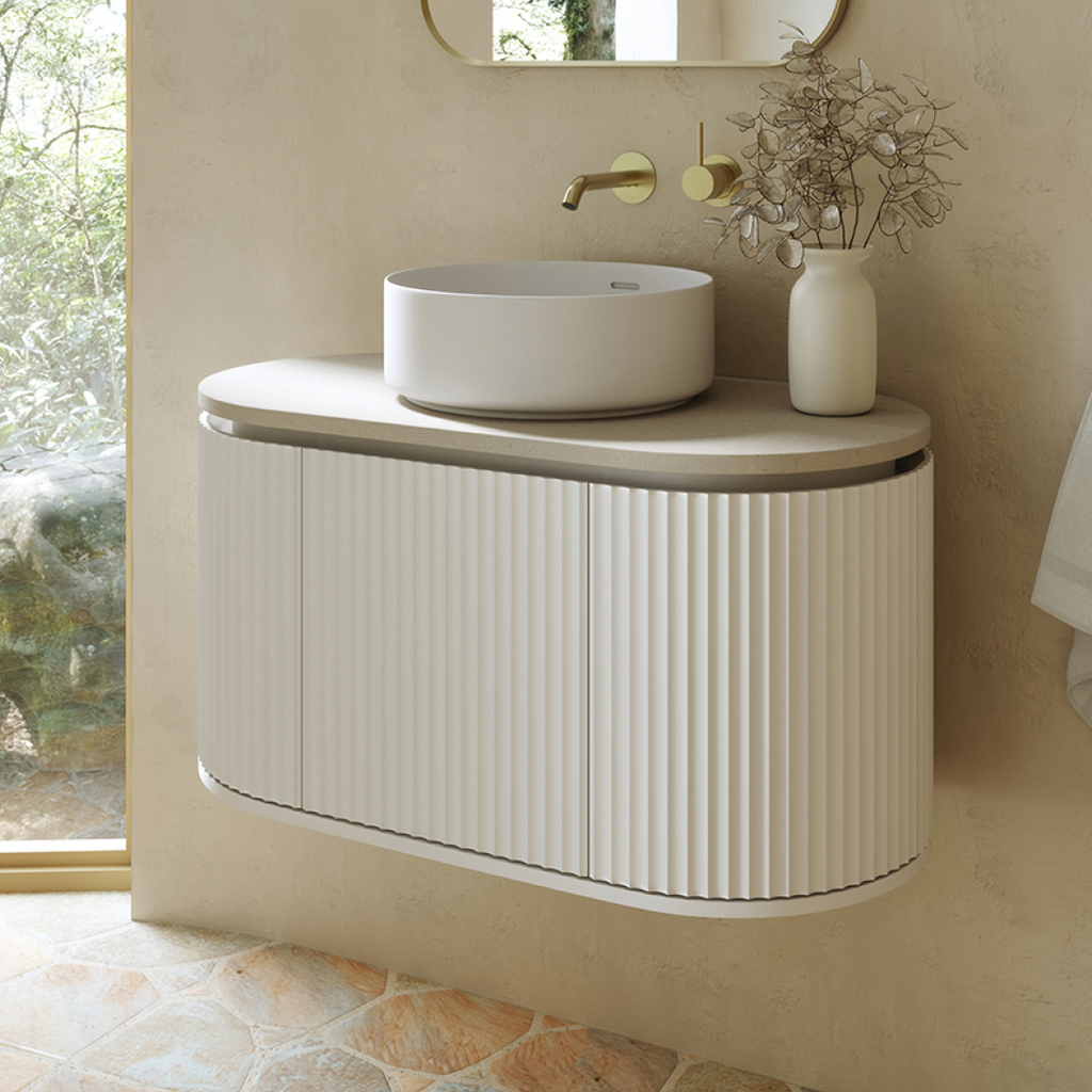 Fienza Empire Pill 900 Wall Hung Cabinet - Satin White 90AW-C