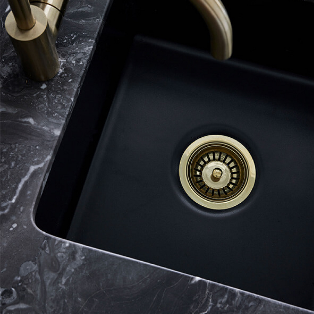 Turner Hastings 90 x 50mm Basket Waste & Long Thread - Brushed Brass - 90BW-BB