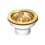 Turner Hastings 90 x 50mm Basket Waste & Long Thread - Brushed Brass - 90BW-BB