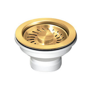Turner Hastings 90 x 50mm Basket Waste & Long Thread - Brushed Brass - 90BW-BB