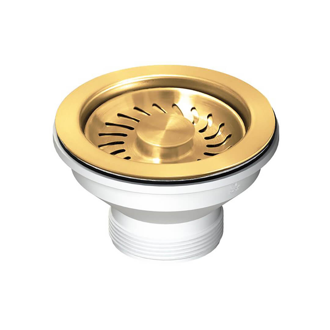 Turner Hastings 90 x 50mm Basket Waste & Long Thread - Brushed Brass - 90BW-BB