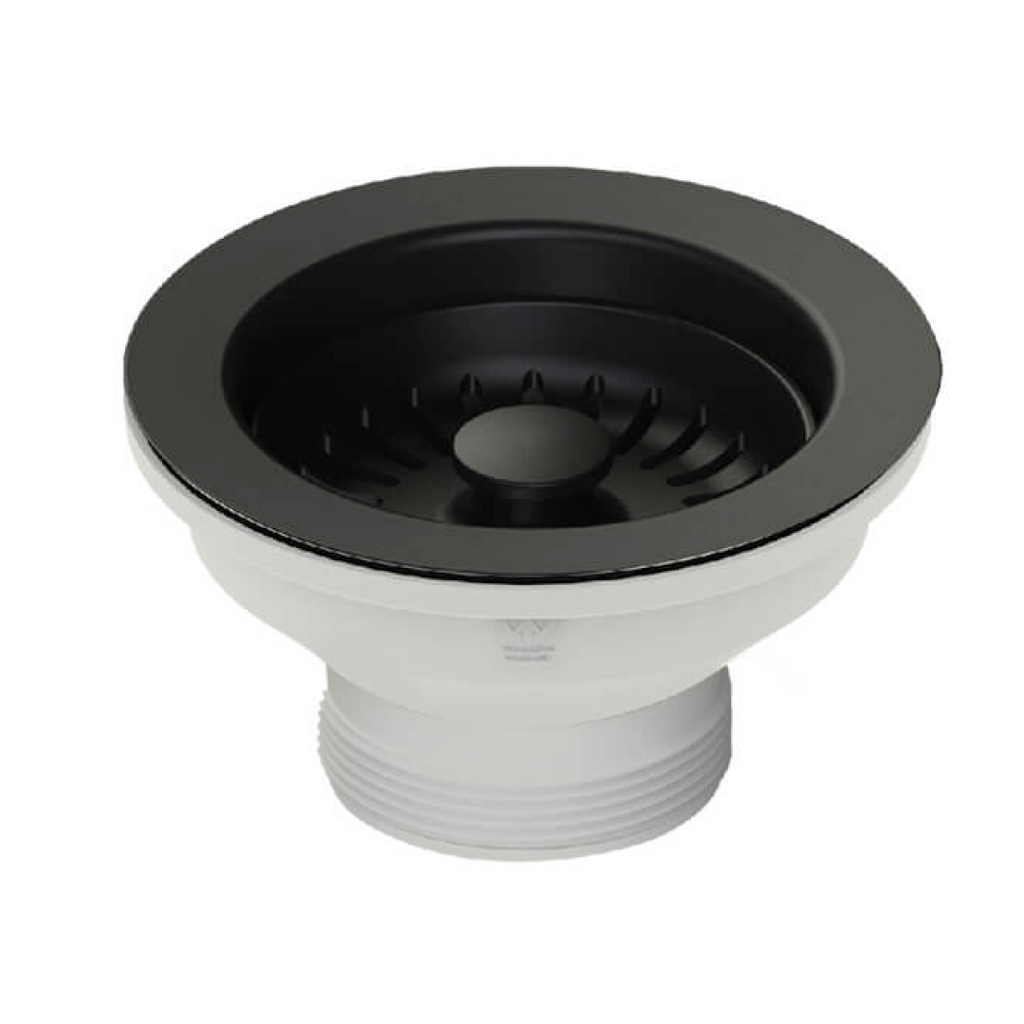 Turner Hastings 90 x 50mm Basket Waste & Long Thread - Matte Black - 90BW-MB