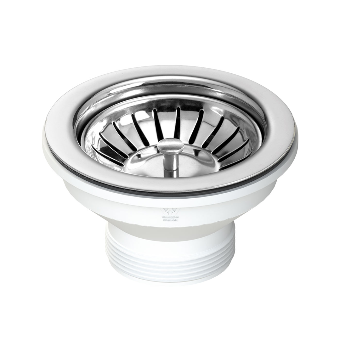 Turner Hastings 90 x 50mm Basket Waste & Long Thread - Stainless Steel - 90BW