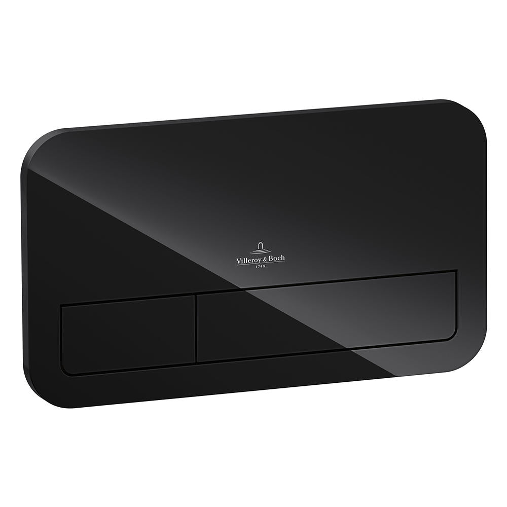 Villeroy & Boch ViConnect L200 Mechanical LED Flush Plate - Glossy Black - 921843RB