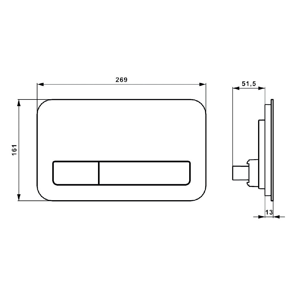 Villeroy & Boch ViConnect L200 Mechanical LED Flush Plate - Glossy Black - 921843RB