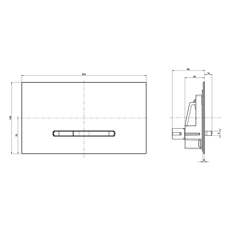 Villeroy & Boch ViConnect M300 Mechanic Flush Plate - Glossy Black & Satin