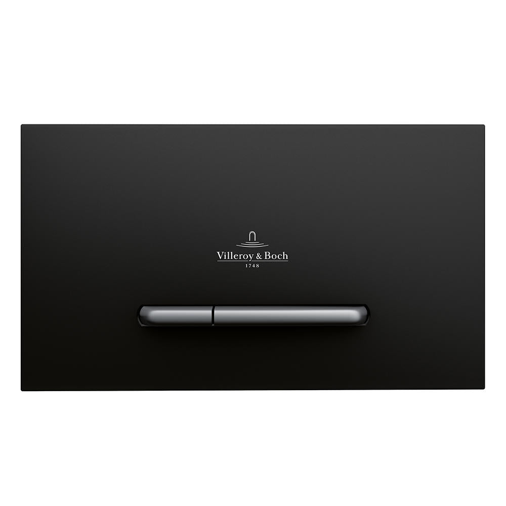 Villeroy & Boch ViConnect E300 Mechanical Flush Plate - Black & Satin - 922169AN