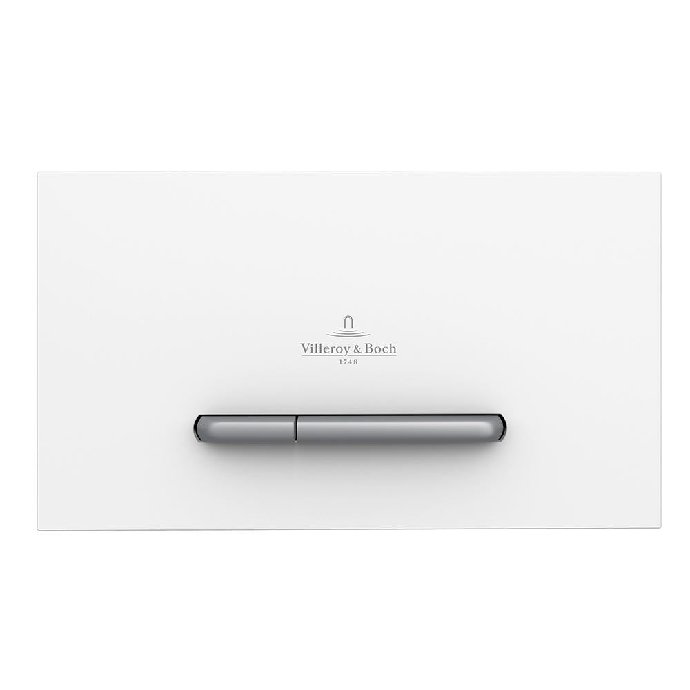 Villeroy & Boch ViConnect E300 Mechanical Flush Plate - White & Satin - 922169N5