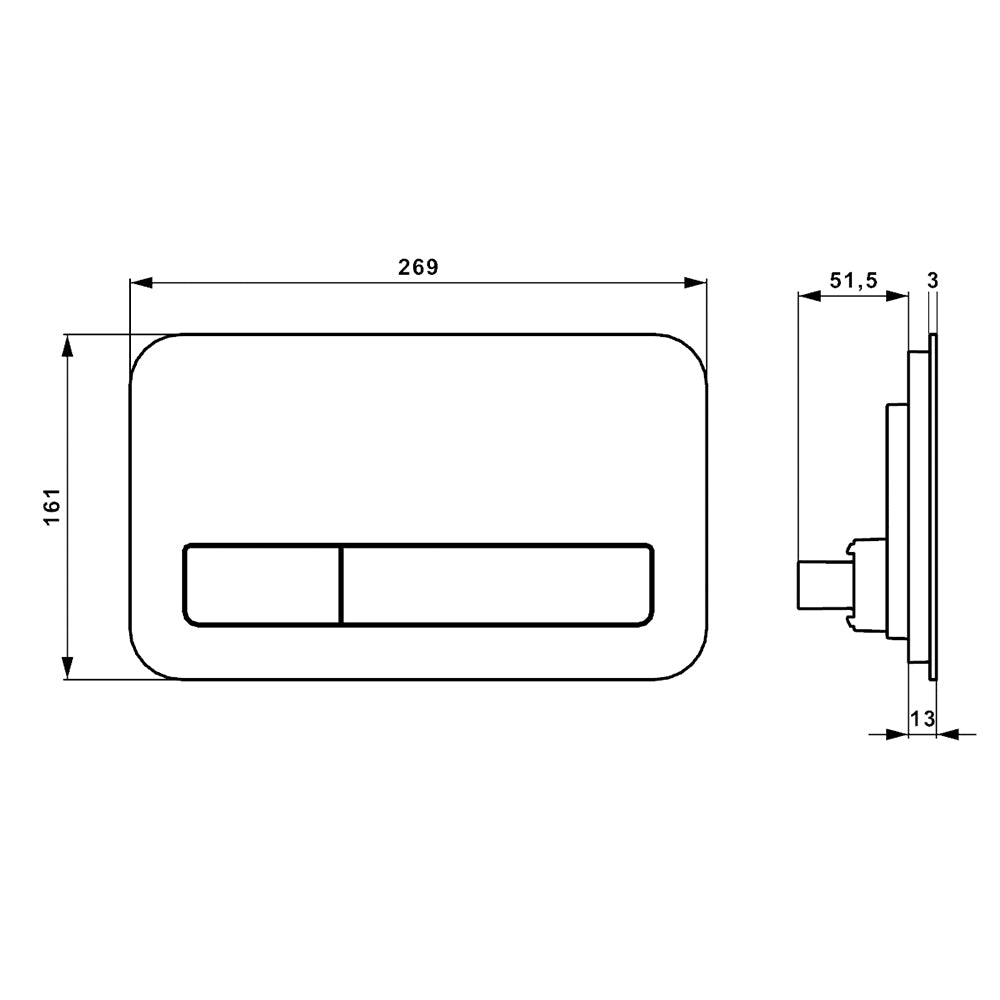 Villeroy & Boch ViConnect M200 Mechanical Glass Flush Plate - Glossy White - 922400RE