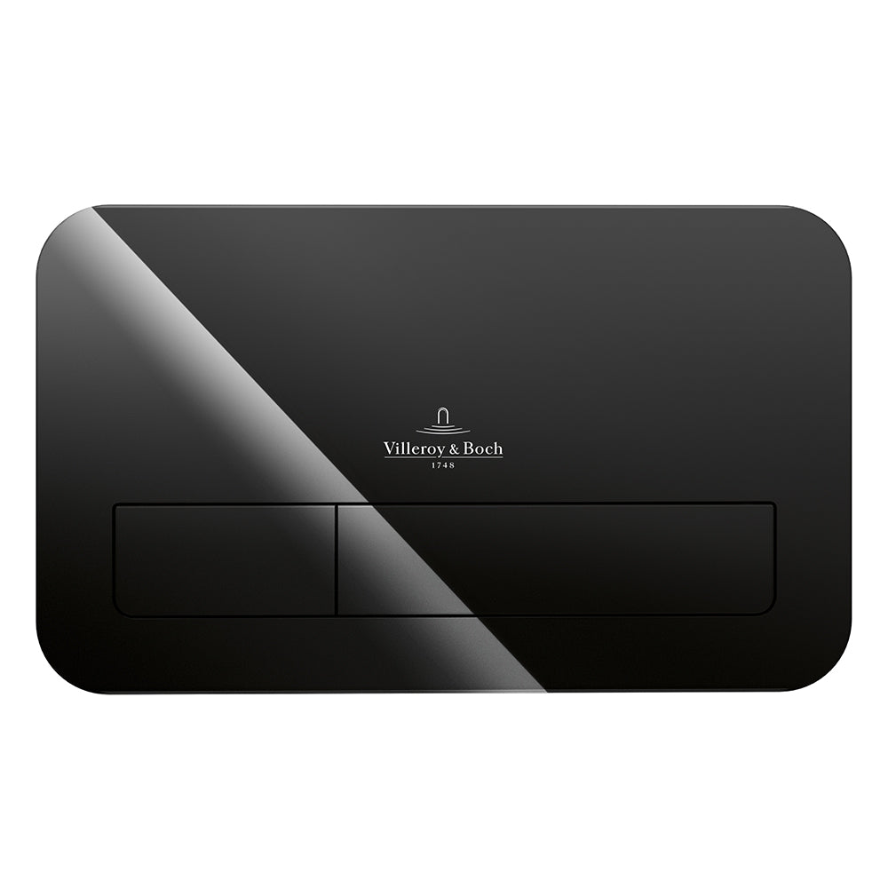 Villeroy & Boch ViConnect M200 Mechanical Glass Flush Plate - Glossy Black - 922400RB