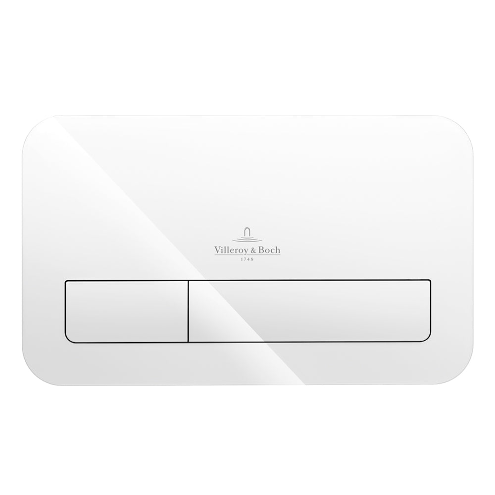 Villeroy & Boch ViConnect M200 Mechanical Glass Flush Plate - Glossy White - 922400RE
