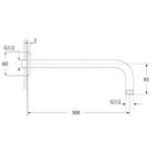 Villeroy & Boch Avia 2.0 Wall Mounted Shower Arm - Brushed Nickel - 9300480B