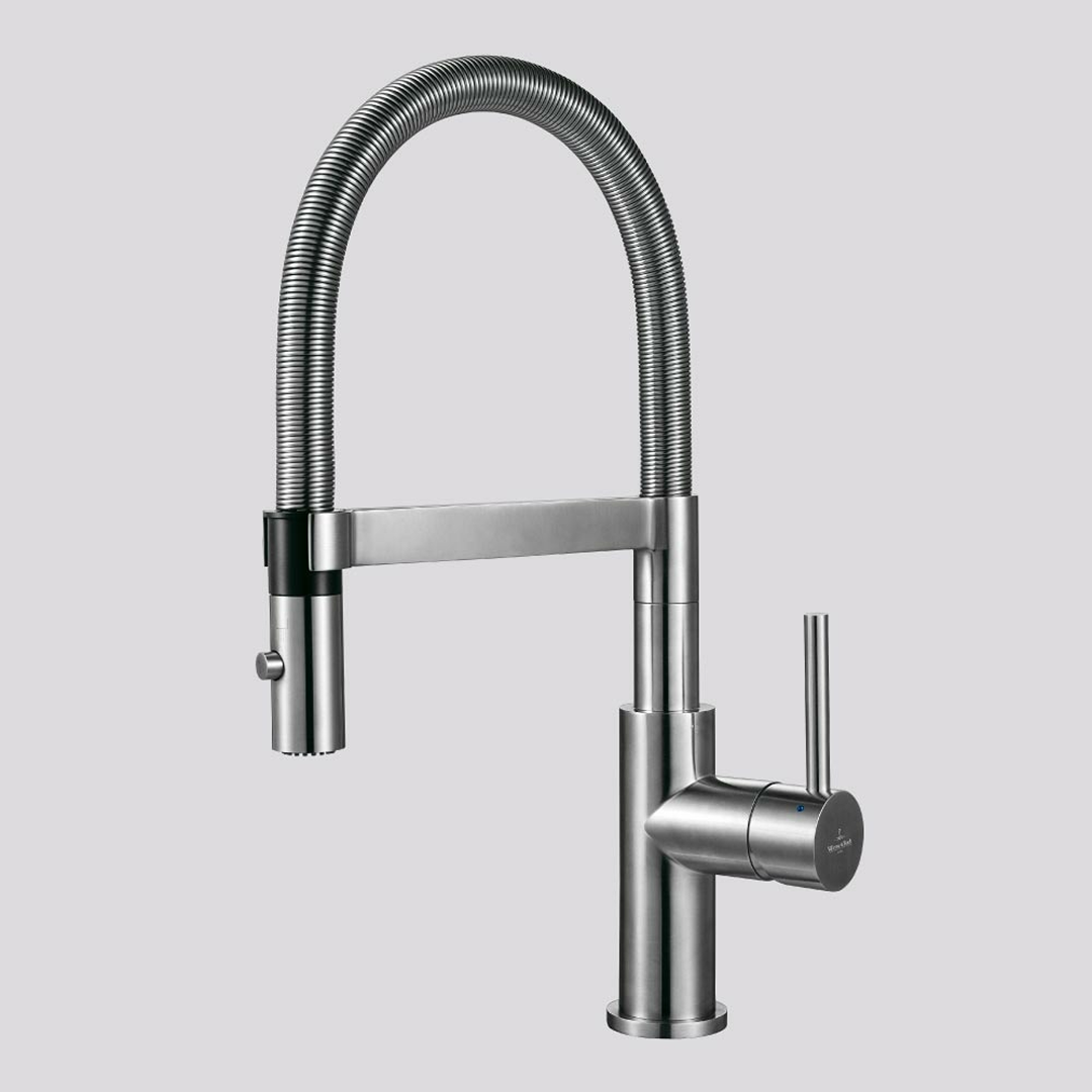 Villeroy & Boch Steel Expert Compact Kitchen Mixer - LF Brushed Stainless Steel 94088LC
