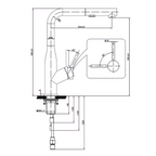 Villeroy & Boch Modern Steel 2.0 Pull Out Spray Sink Mixer - LF Gun Metal 96188S7