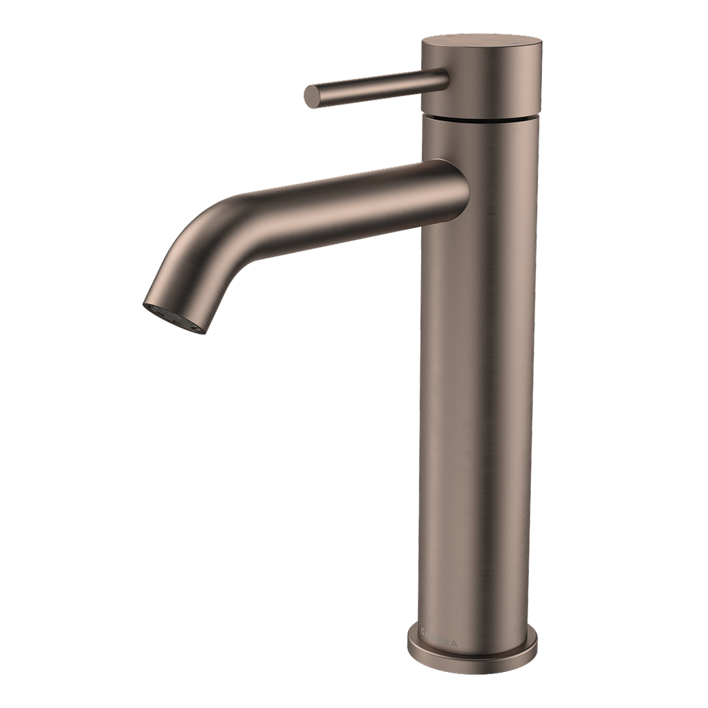 Caroma Liano II Mid Tower Basin Mixer  - Brushed Bronze - LF - 96342BBZ6AF