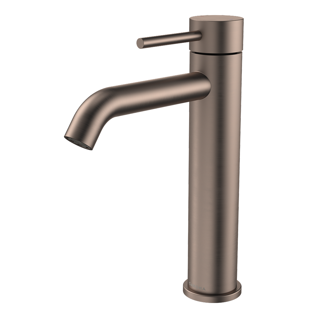 Caroma Liano II Mid Tower Basin Mixer  - Brushed Bronze - LF - 96342BBZ6AF