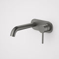 Caroma Liano II 175mm Round Wall Basin/Bath Mixer Set (Includes In-Wall Body) - LF Gun Metal - 96345GM6AF