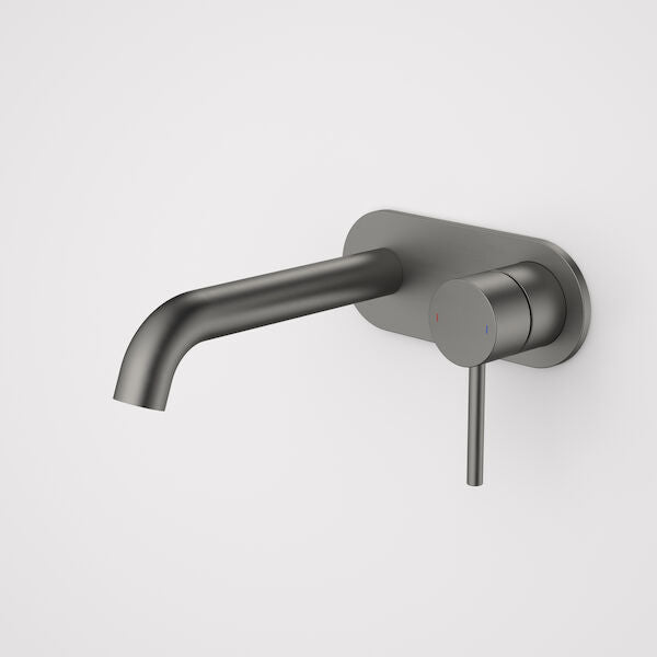 Caroma Liano II 175mm Round Wall Basin/Bath Mixer Set (Includes In-Wall Body) - LF Gun Metal - 96345GM6AF
