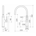 Caroma Liano II Sink Mixer - LF Brushed Bronze - 96379BBZ56AF