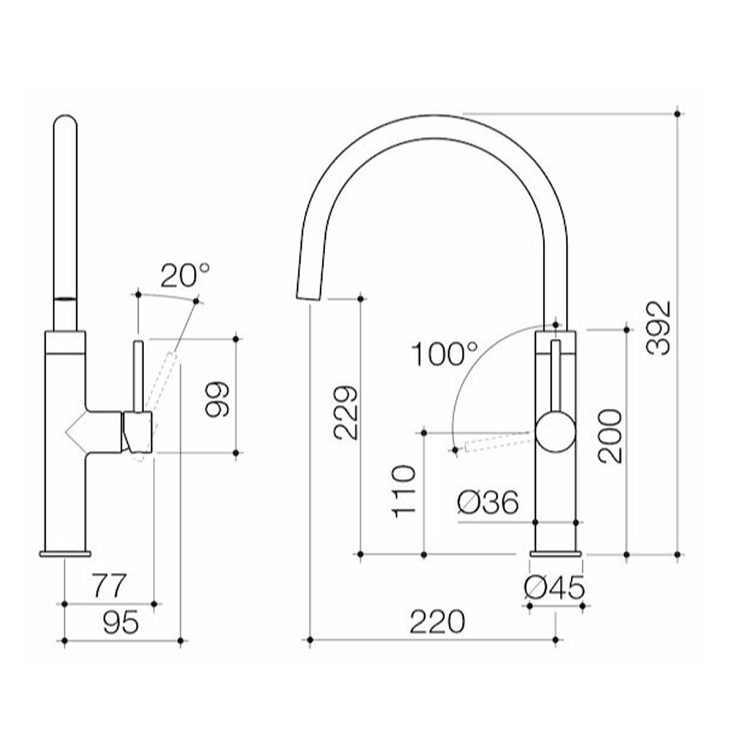 Caroma Liano II Sink Mixer - LF Brushed Bronze - 96379BBZ56AF