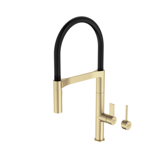 Caroma Liano II Pull Down Sink Mixer with Dual Spray - LF Brushed Brass - 96381BB56AF