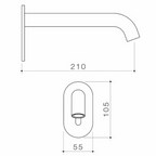 Caroma Liano II Sensor 210 Wall Outlet Includes In-Wall Body - LF Gun Metal - 96388GM6AF