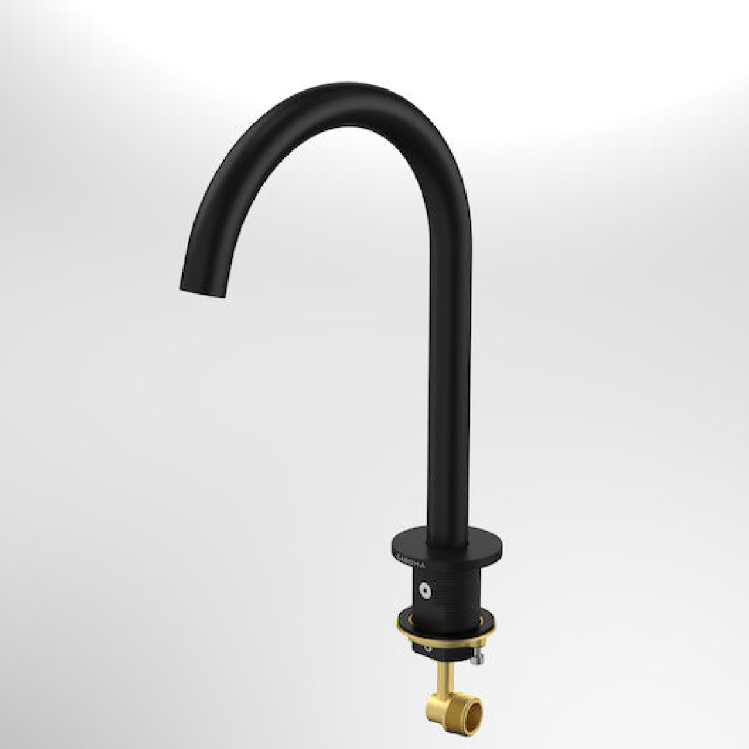 Caroma Liano II Hob Swivel Outlet 160mm - LF Matte Black - 96400B65AF