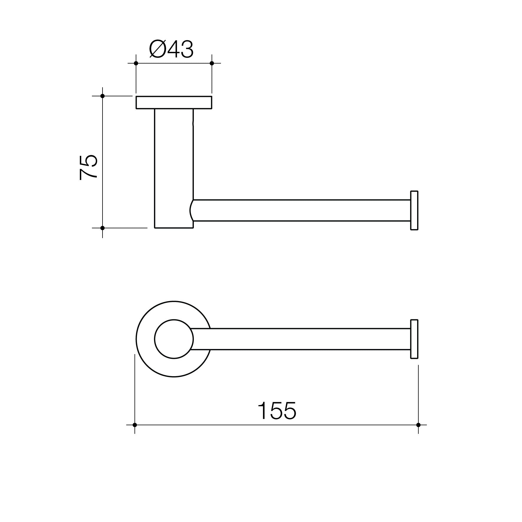 Caroma Liano II Toilet Roll Holder - Brushed Brass - 96441BB