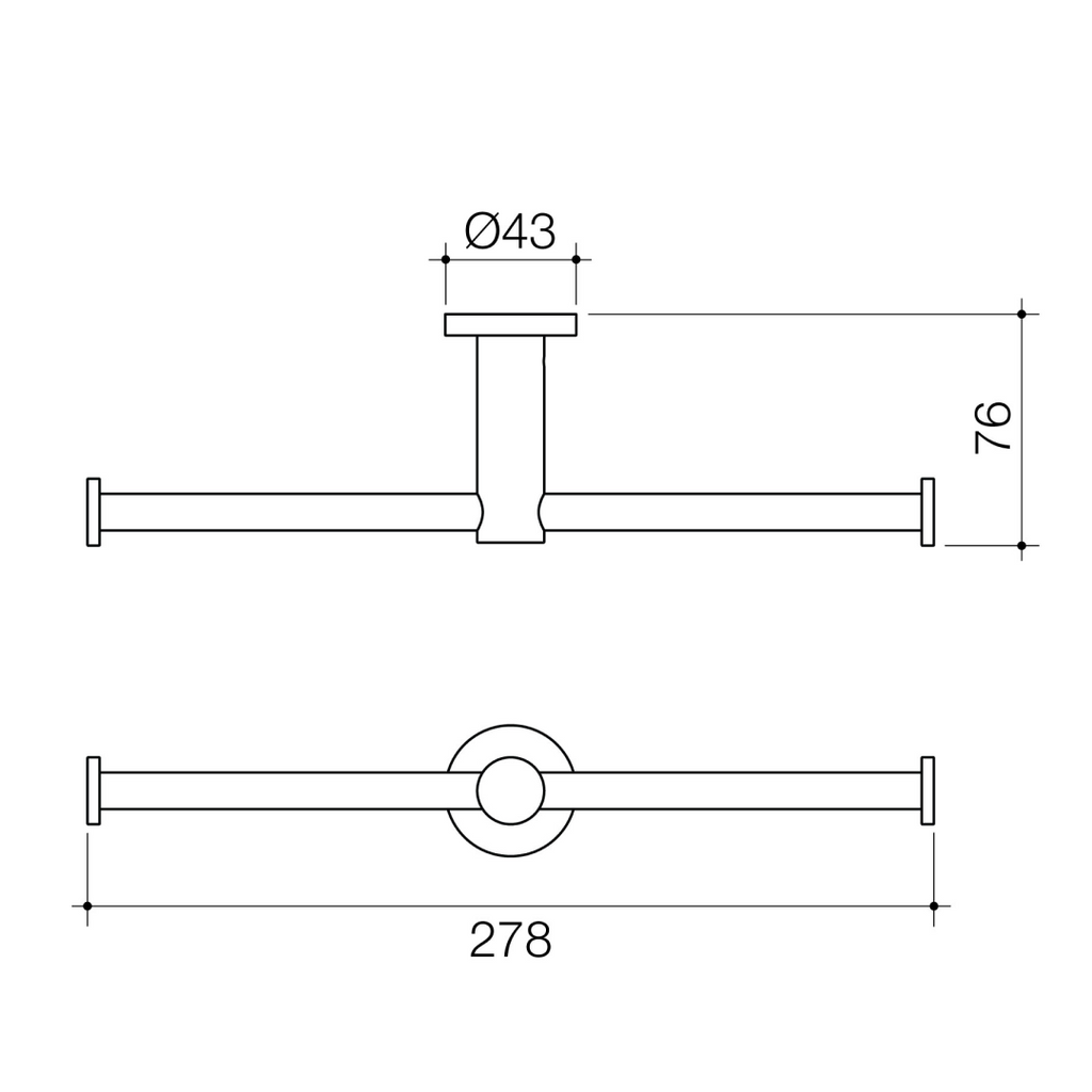 Caroma Liano II Double Toilet Roll Holder - Brushed Brass - 96442BB