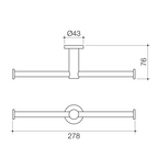 Caroma Liano II Double Toilet Roll Holder - Brushed Brass - 96442BB
