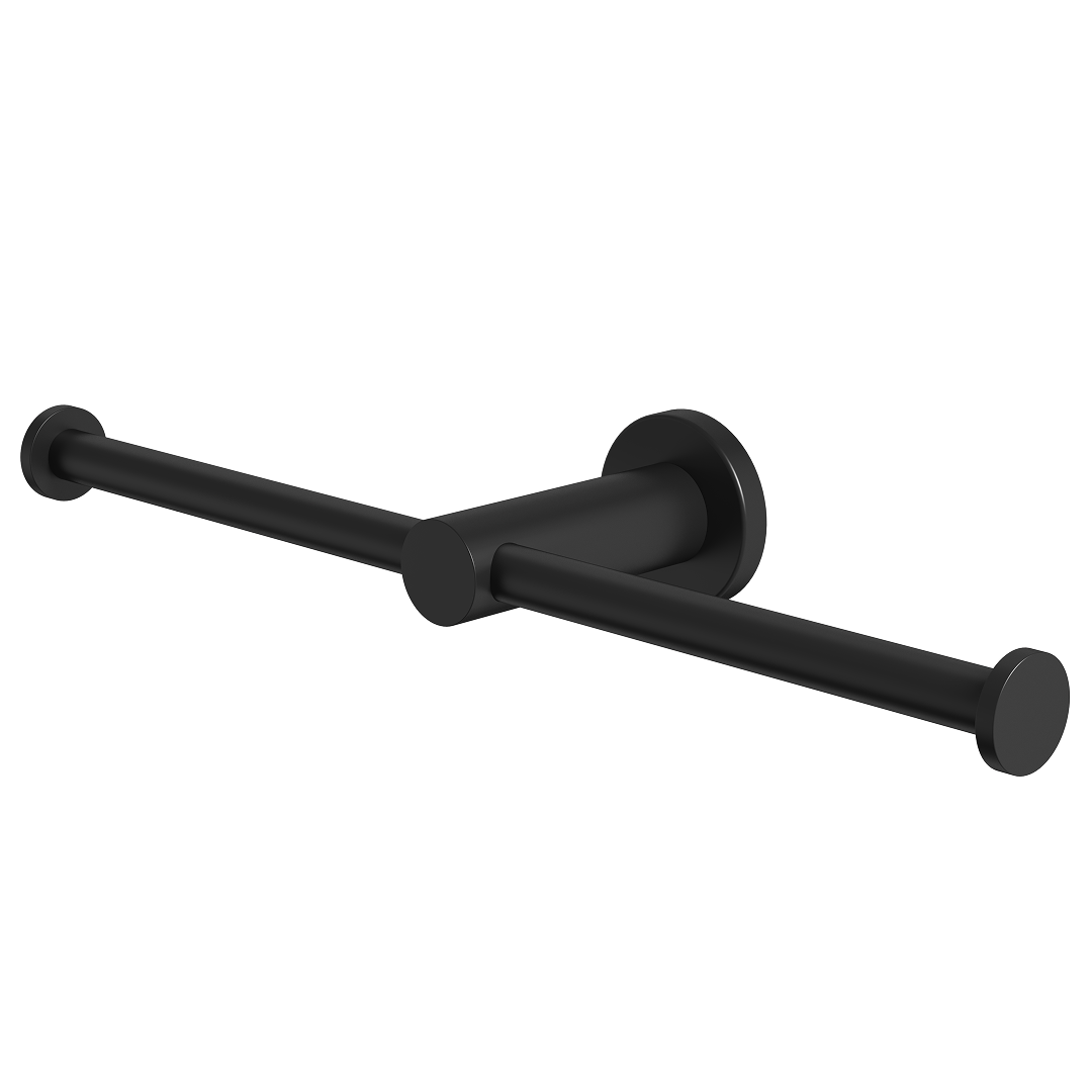 Caroma Liano II Double Toilet Roll Holder - Matte Black - 96442B