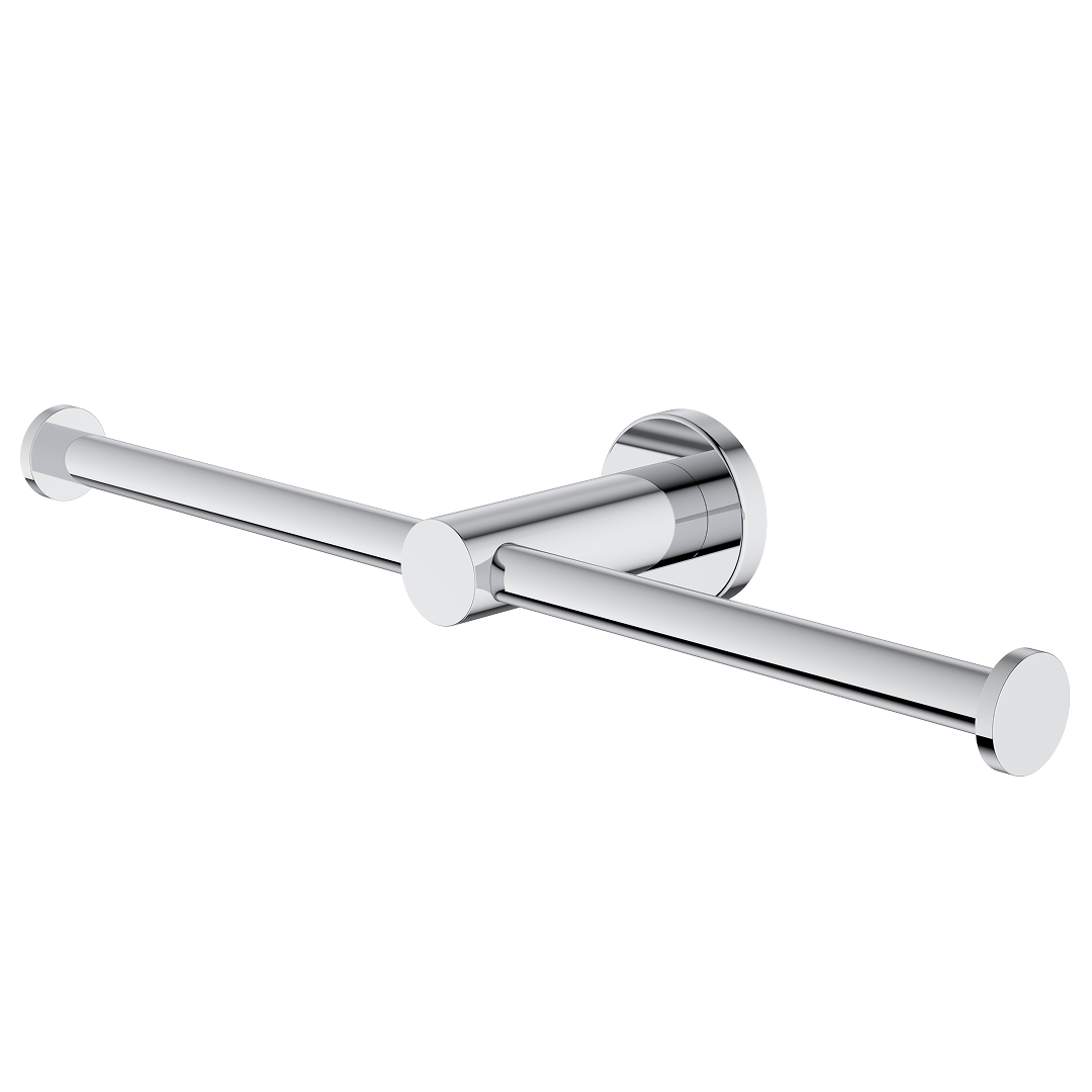 Caroma Liano II Double Toilet Roll Holder - Chrome - 96442C