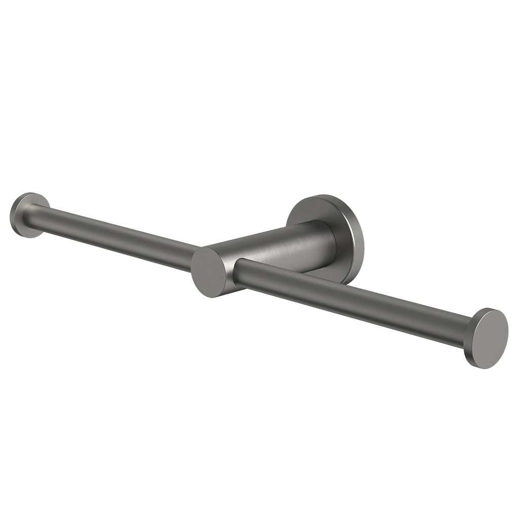 Caroma Liano II Double Toilet Roll Holder - Gun Metal - 96442GM