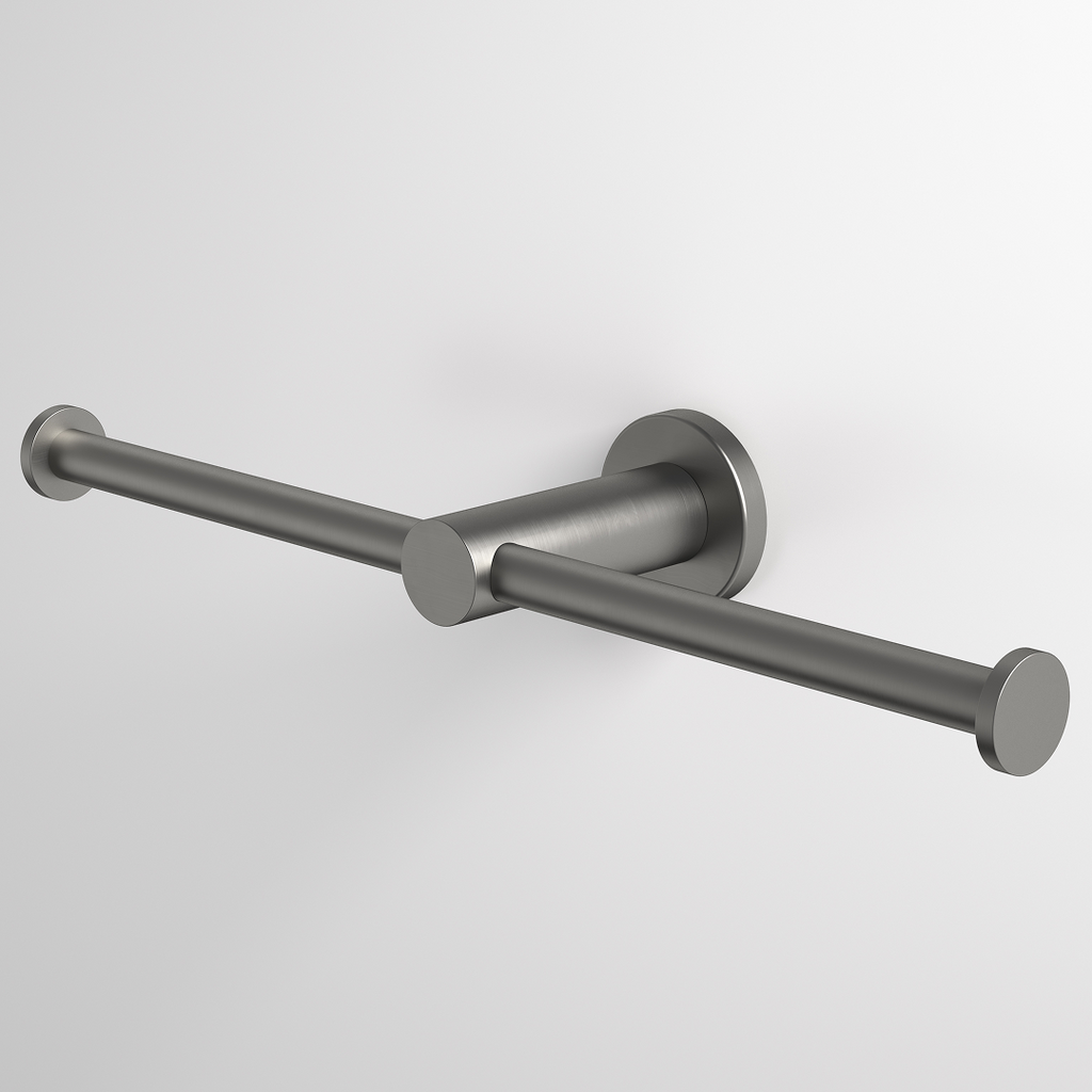 Caroma Liano II Double Toilet Roll Holder - Gun Metal - 96442GM
