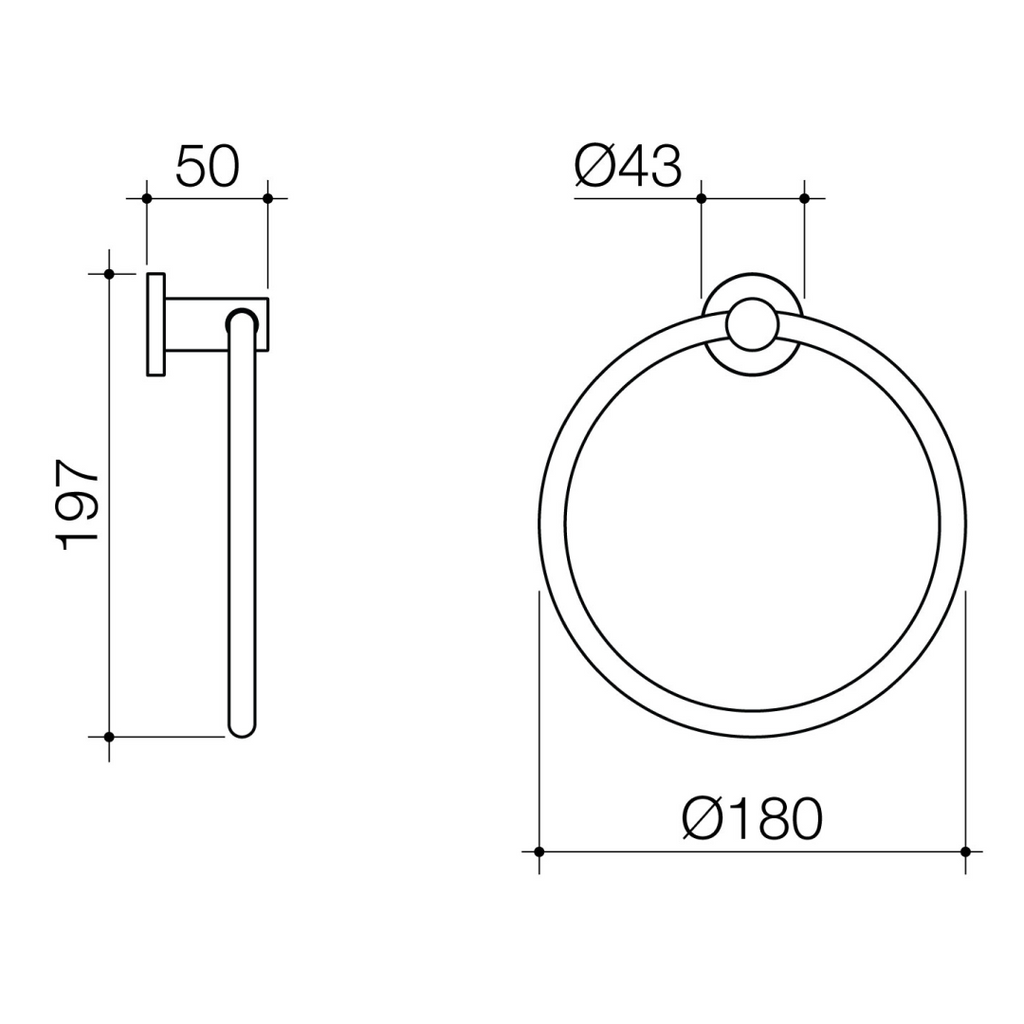Caroma Liano II Towel Ring - Brushed Brass - 96443BB