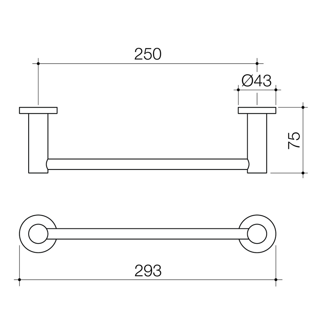 Caroma Liano II Hand Towel Rail - Brushed Bronze - 96444BBZ