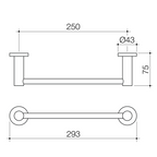 Caroma Liano II Hand Towel Rail - Brushed Bronze - 96444BBZ