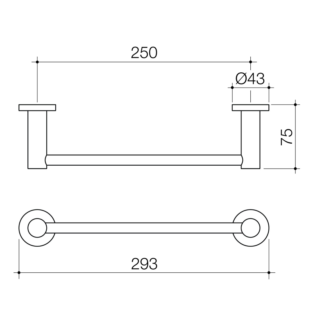 Caroma Liano II Hand Towel Rail - Brushed Bronze - 96444BBZ