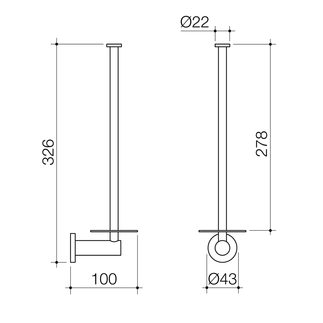 Caroma Liano II Spare Toilet Roll Holder - Brushed Brass - 96452BB