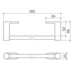 Caroma Liano II Hand Wall Basin Integrated Towel Rail - Brushed Brass - 96457BB