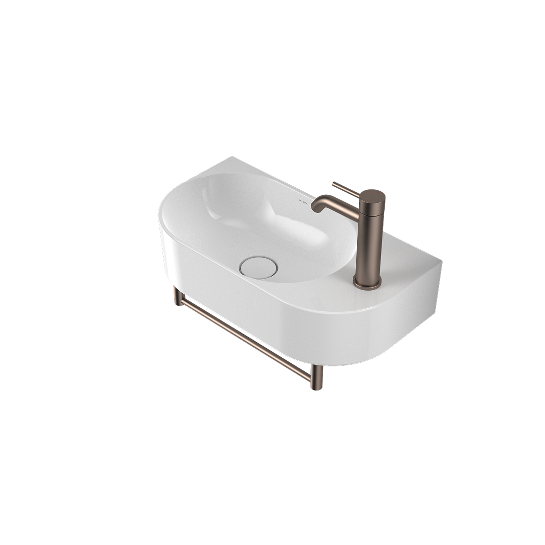Caroma Liano II Hand Wall Basin Integrated Towel Rail - Brushed Bronze - 96457BBZ